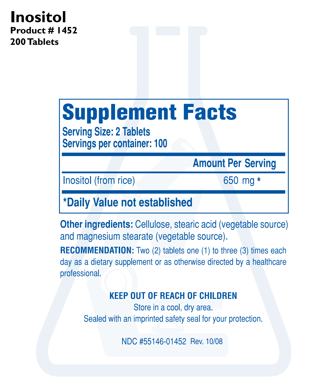 INOSITOL (200T) Biotics Research Supplement - Conners Clinic