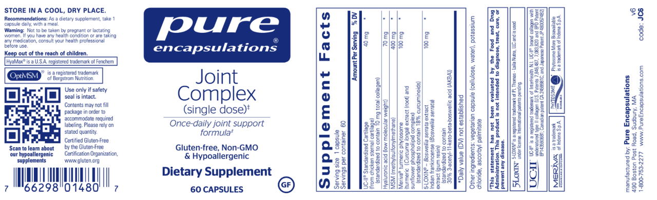 Joint Complex 60 caps * Pure Encapsulations Supplement - Conners Clinic