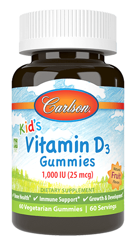 Kid's Vitamin D3 Gummies 60 Gummies Carlson Labs Supplement - Conners Clinic
