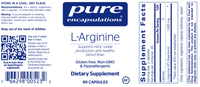 Thumbnail for L-Arginine 700 mg 90 vcaps * Pure Encapsulations Supplement - Conners Clinic