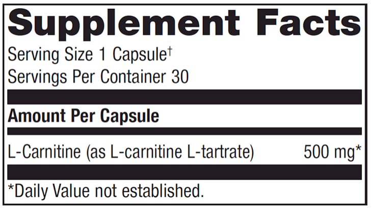 L-Carnitine 30 caps * Metagenics Supplement - Conners Clinic