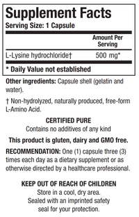 Thumbnail for L-LYSINE HCL (100C) Biotics Research Supplement - Conners Clinic