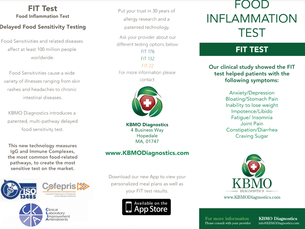 Lab - KBMO FIT Test - 176 food sensitivity test - NEW Conners Clinic Lab Test Kit - Conners Clinic