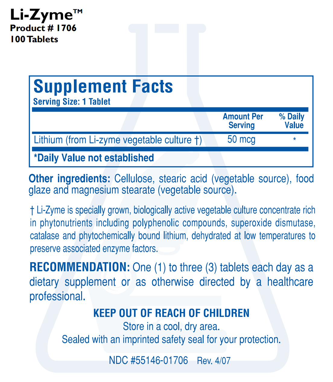 LI-ZYME (100T) Biotics Research Supplement - Conners Clinic