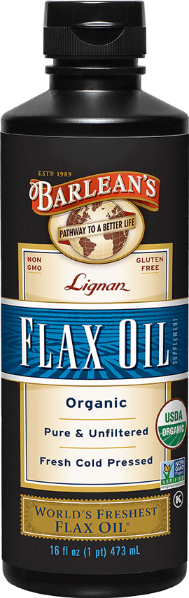 Lignan Flax Oil 16 oz Barlean’s Supplement - Conners Clinic