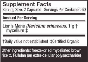 Lions Mane Mushrooms (Hericium erinaceus)- 120 capsules Host Defense Supplement - Conners Clinic
