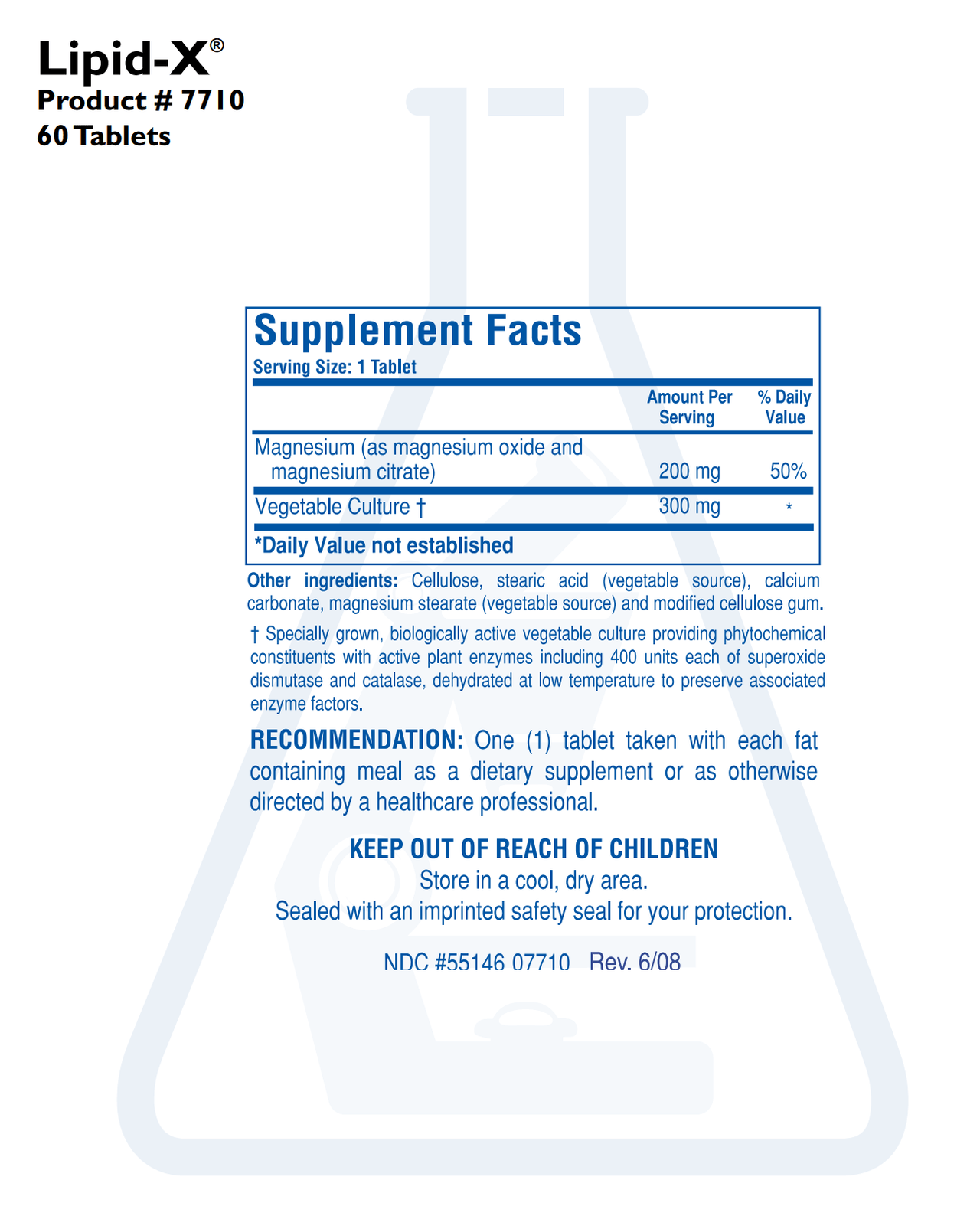 LIPID-X (60T) Biotics Research Supplement - Conners Clinic