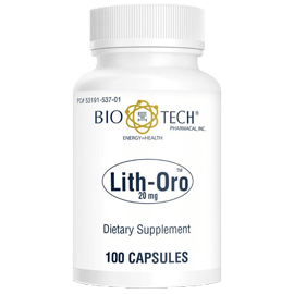 Lith-Oro 20 mg 100 Capsules Bio-Tech Pharmacal Supplement - Conners Clinic