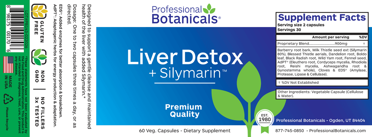 LIVER DETOX PLUS SILYMARIN (60C) Biotics Research Supplement - Conners Clinic