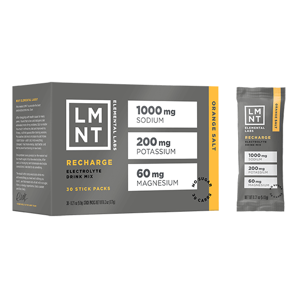 LMNT Recharge – Orange Salt 30 Servings Elemental Labs Supplement - Conners Clinic