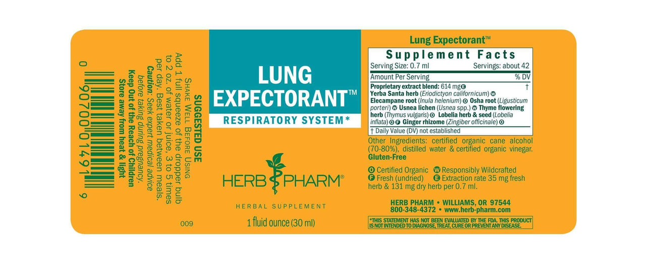 Lung Expectorant - 4 oz dropper Herb Pharm Supplement - Conners Clinic