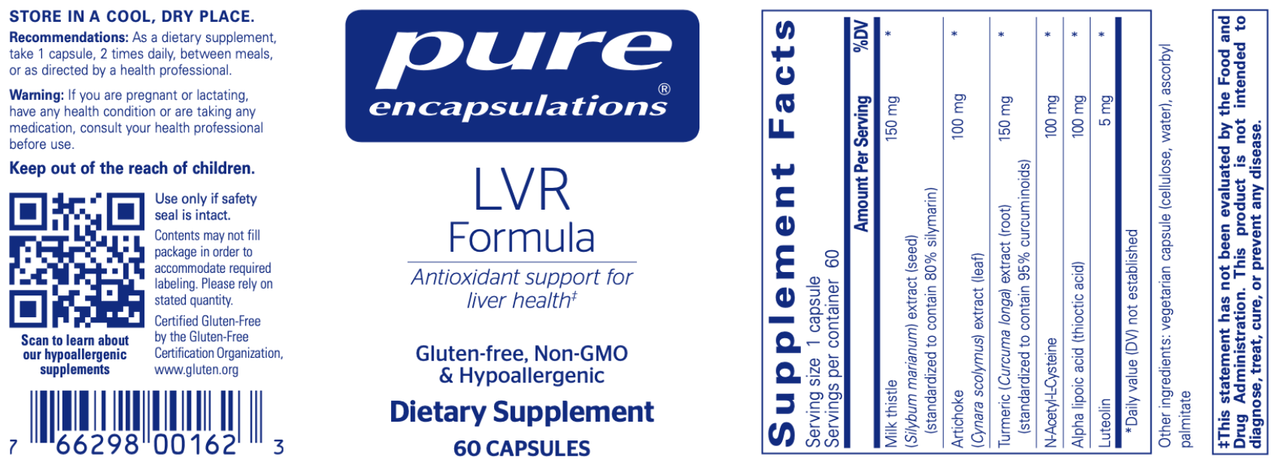 LVR Formula 60 vcaps * Pure Encapsulations Supplement - Conners Clinic