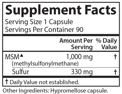 M-S-M Sulfur 90 Capsules Carlson Labs Supplement - Conners Clinic