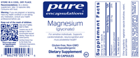 Thumbnail for Magnesium (glycinate) 120 mg 90 vcaps * Pure Encapsulations Supplement - Conners Clinic
