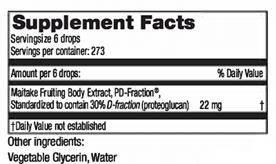 Maitake D-Fraction PRO 4X 60 mL Mushroom Wisdom Supplement - Conners Clinic