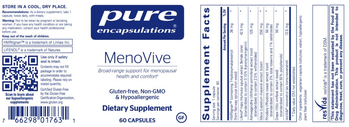 MenoViVe 60 caps * Pure Encapsulations Supplement - Conners Clinic