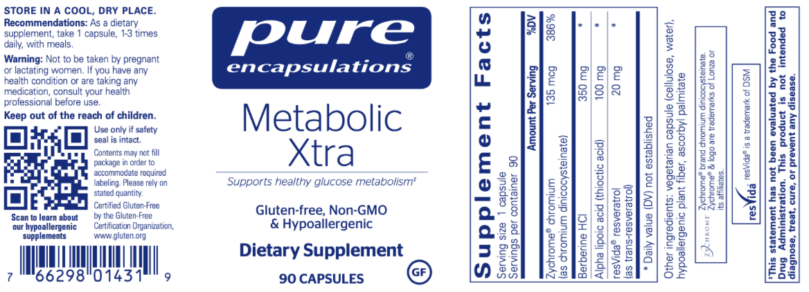 Metabolic Xtra 90 caps * Pure Encapsulations Supplement - Conners Clinic