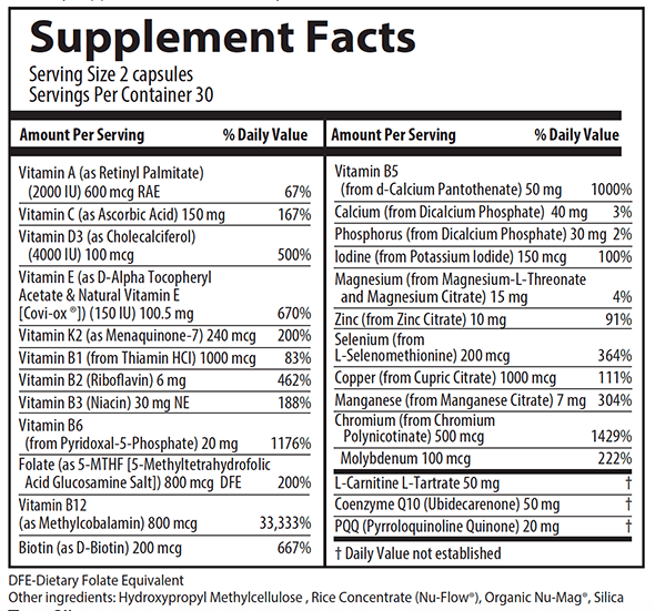 Mitochondria Nutrition PQQ 60 Capsules Restorative Formulations Supplement - Conners Clinic