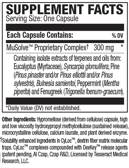 MuSolve SR 90 Capsules Tesseract Medical Research Supplement - Conners Clinic