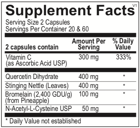 Natural D-Hist - 120 Capsules - PL Ortho-Molecular Supplement - Conners Clinic