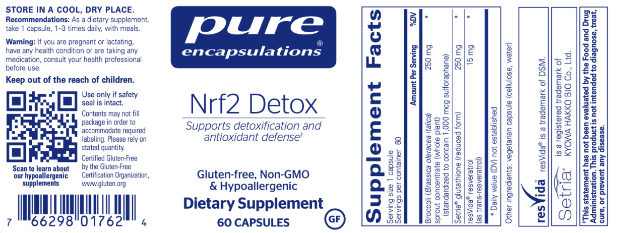 Nrf2 Detox 60 caps * Pure Encapsulations Supplement - Conners Clinic