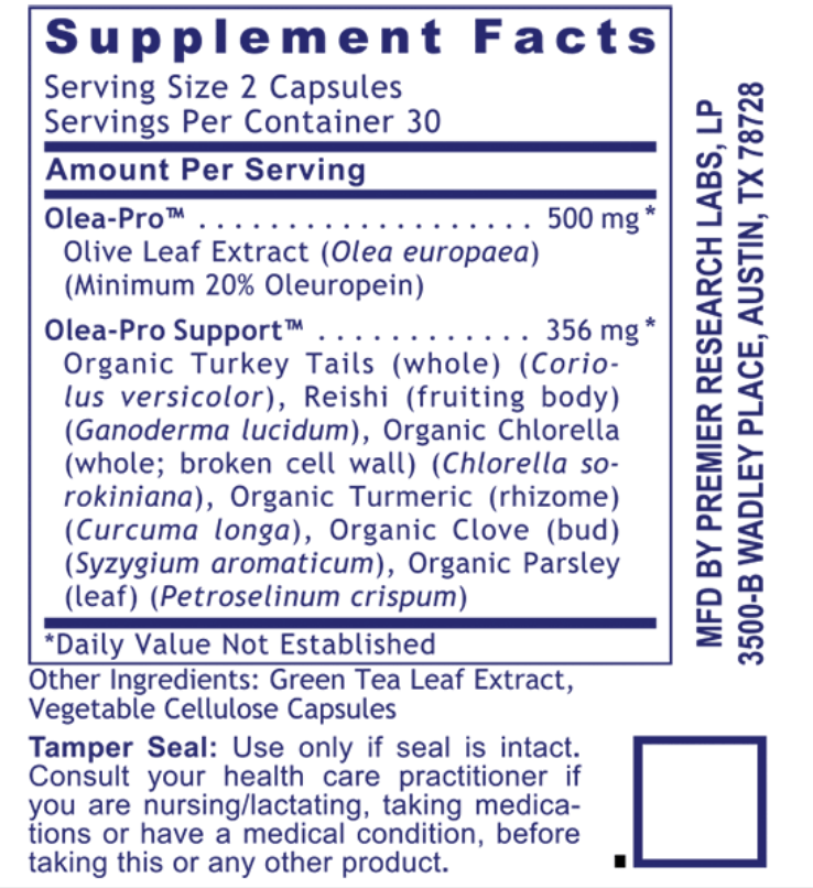 Olive Leaf Immune - 60 Caps Premier Research Labs Supplement - Conners Clinic