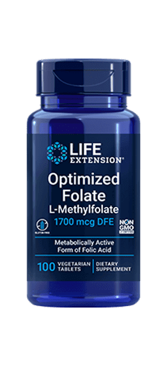 Optimized Folate L-Methylfolate 100 Tablets Life Extension - Conners Clinic