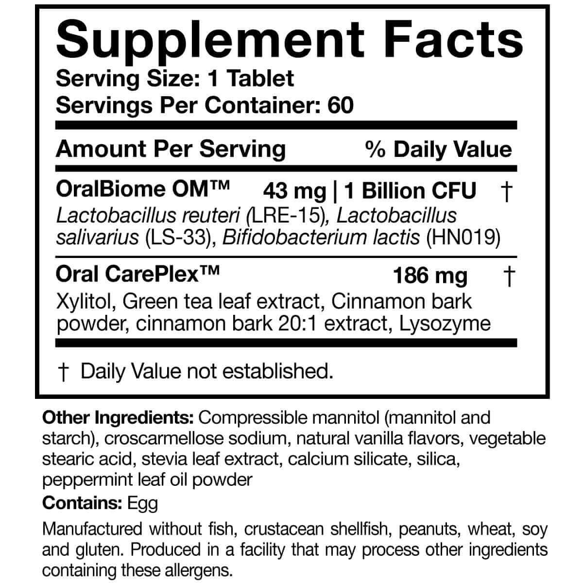 OraMax - 60 Tablets Researched Nutritionals Supplement - Conners Clinic