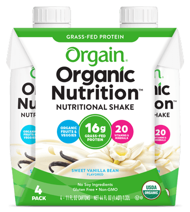 Organic Nutrition Shake Sweet Vanilla Bean 4 Pack Orgain Supplement - Conners Clinic