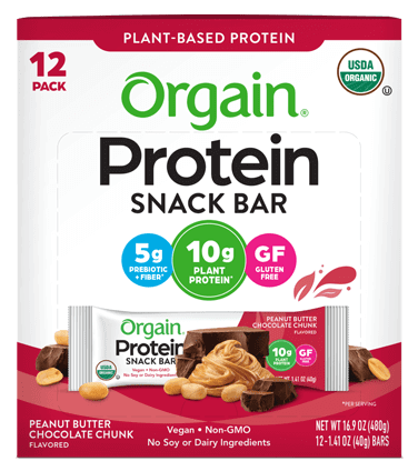 Organic Protein Snack Bar Peanut Butter Chocolate Chunk 12 Bars Orgain Supplement - Conners Clinic