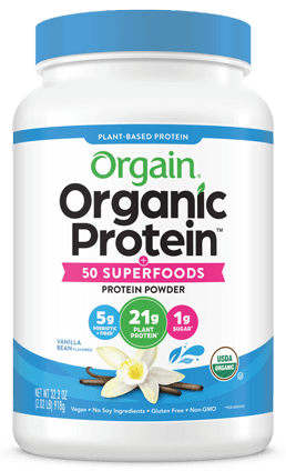 Organic Protein + Superfoods Protein Powder Plant Based Vanilla Bean 18 Servings Orgain Supplement - Conners Clinic