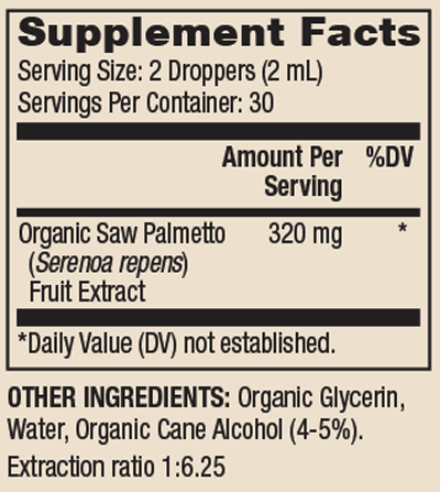 Organic Saw Palmetto - 2 fl oz Dr. Mercola Supplement - Conners Clinic