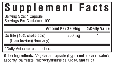 Ox Bile 500mg 100 Capsules Seeking Health Supplement - Conners Clinic