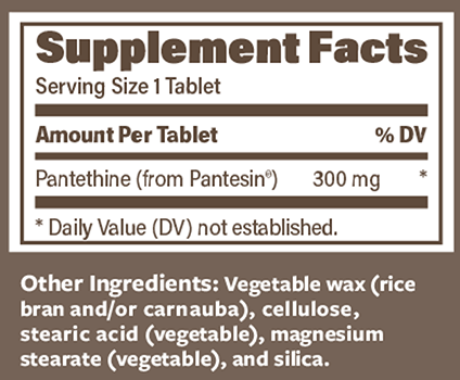 Pantethine SR 300 mg 90 Tablets Endurance Products Company Supplement - Conners Clinic