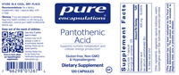 Thumbnail for Pantothenic Acid 120 vegcaps * Pure Encapsulations Supplement - Conners Clinic
