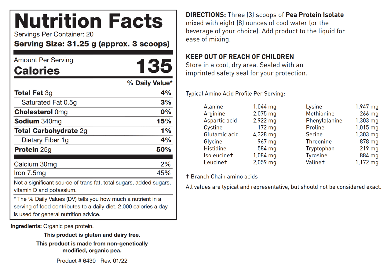 PEA PROTEIN ISOLATE (22OZ) Biotics Research Supplement - Conners Clinic