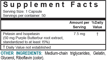 Petadolex 50 mg 50 Softgels Linpharma Supplement - Conners Clinic
