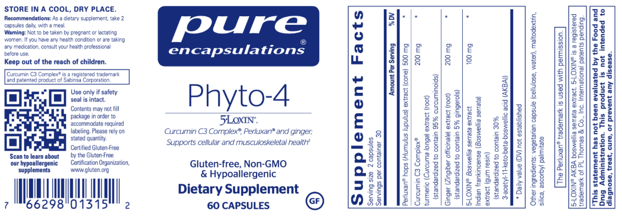 Phyto 4 60 vcaps * Pure Encapsulations Supplement - Conners Clinic
