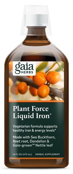 Plant Force Liquid Iron 16 fl oz Gaia Herbs Supplement - Conners Clinic