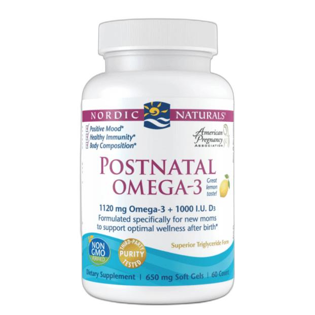 Postnatal Omega-3 - Lemon - 60 Count Nordic Naturals Supplement - Conners Clinic