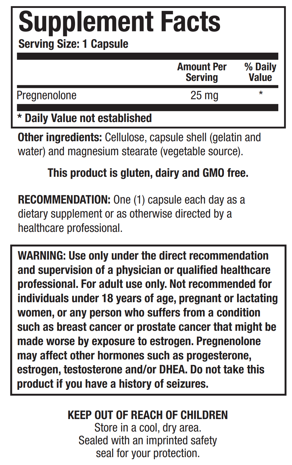 PREGNENOLONE 25 (90C) (BIOTICS) Biotics Research Supplement - Conners Clinic