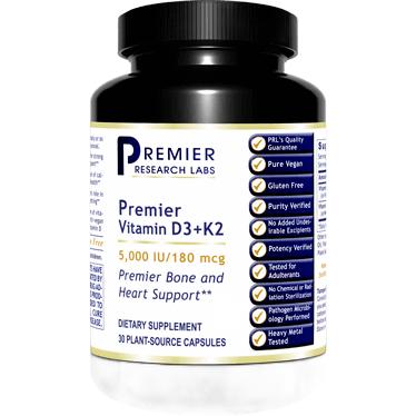 Premier Vitamin D3+K2 30 Capsules Premier Research Labs Supplement - Conners Clinic