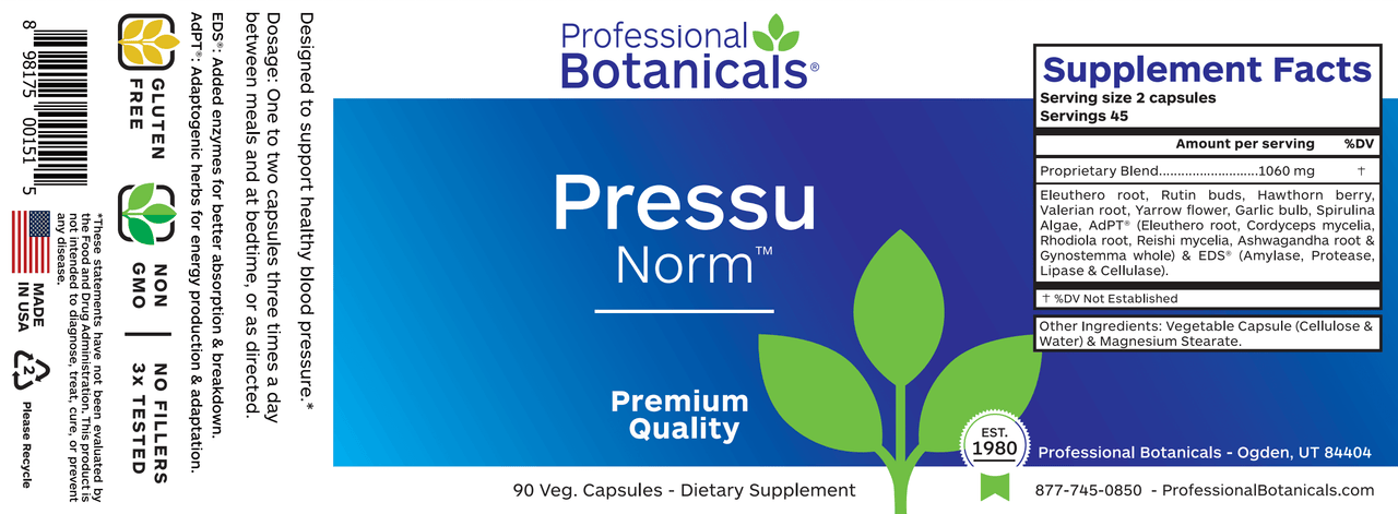 PRESSU NORM (90C) Biotics Research Supplement - Conners Clinic