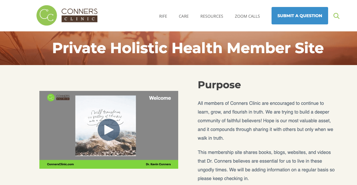 Private Membership Health Coaching Package Conners Clinic Course - Conners Clinic