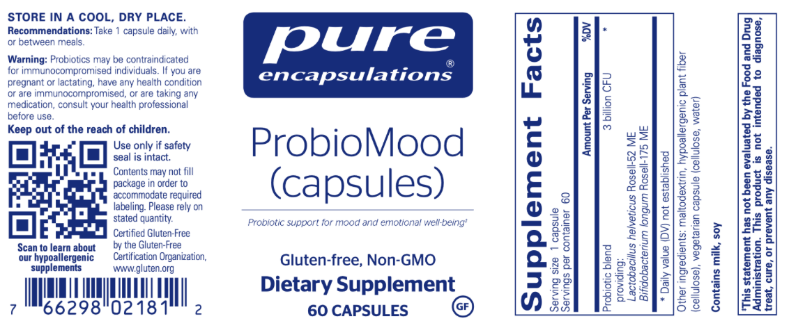 ProbioMood 3 Billion 60 vegcaps * Pure Encapsulations Supplement - Conners Clinic
