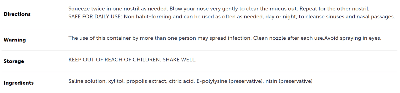 Propolis Nasal Spray 1 fl oz BeeKeeper's Naturals Supplement - Conners Clinic