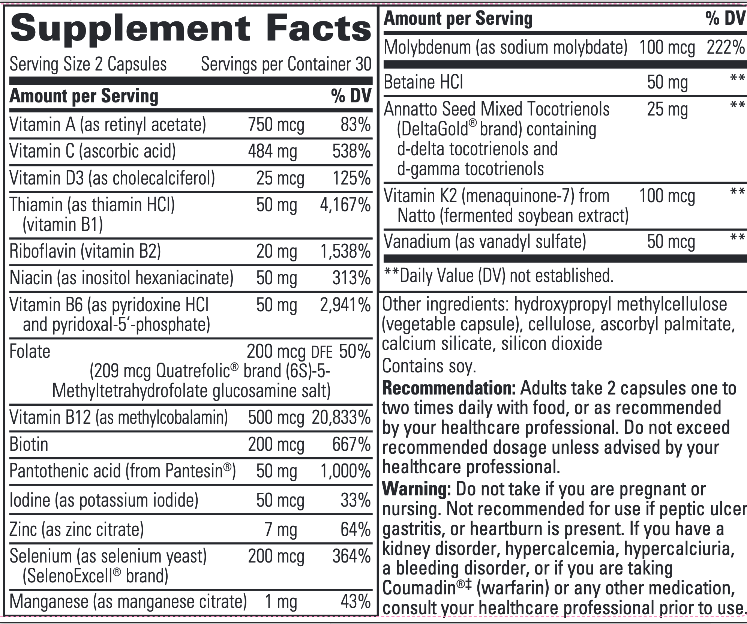 ProThrivers Wellness Multi 60 vegcaps * Integrative Therapeutics Supplement - Conners Clinic