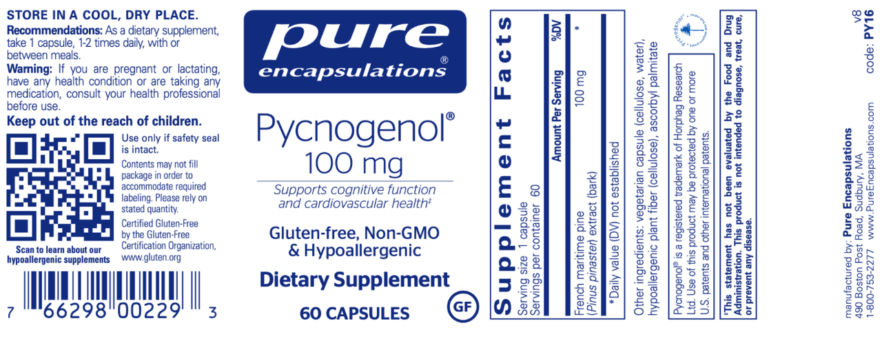 Pycnogenol 100 mg 60 vegcaps * Pure Encapsulations Cancer Support - Conners Clinic