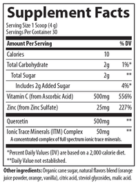 Thumbnail for Quercetin + Zinc Powder Orange Cream 30 Servings Trace Minerals Supplement - Conners Clinic