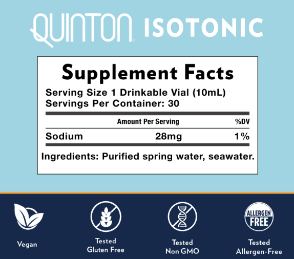 Quinton Isotonic - Structured Minerals - Liquid Vials Natural Partners Supplement - Conners Clinic